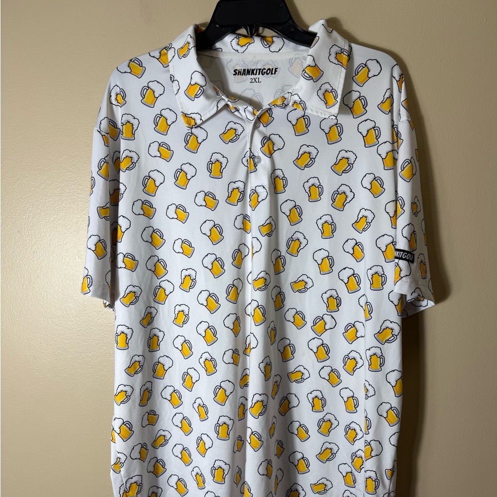 Shank It Golf Beer‎ Mug All Over Print Performance Polo Shirt 2XL